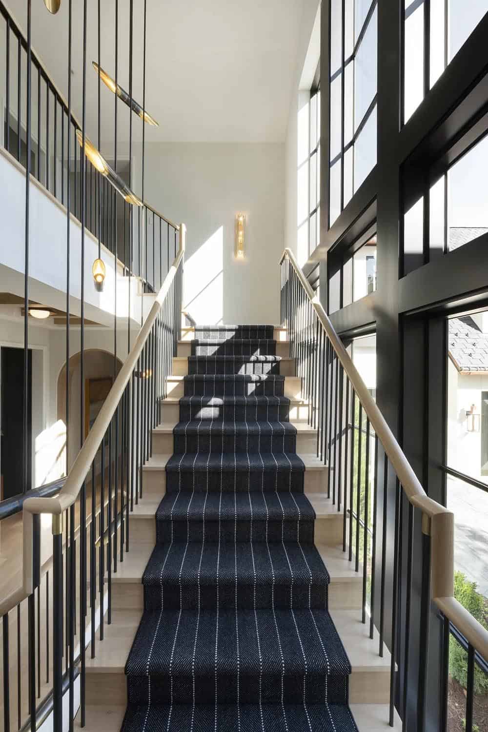 transitional style staircase