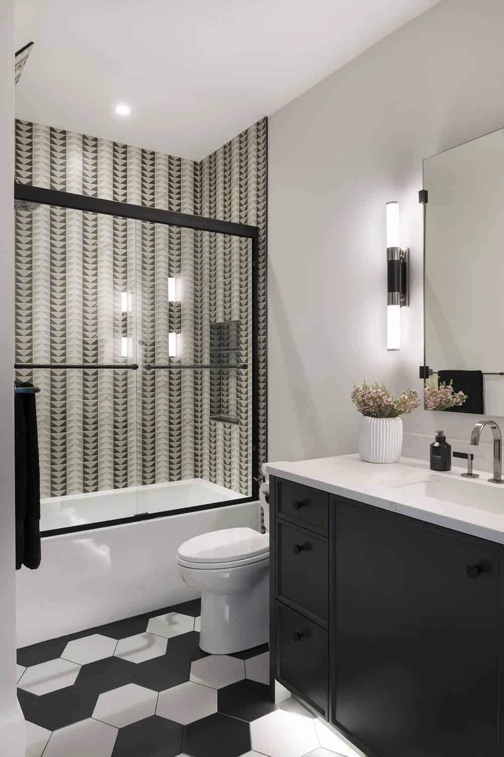 transitional style guest bathroom