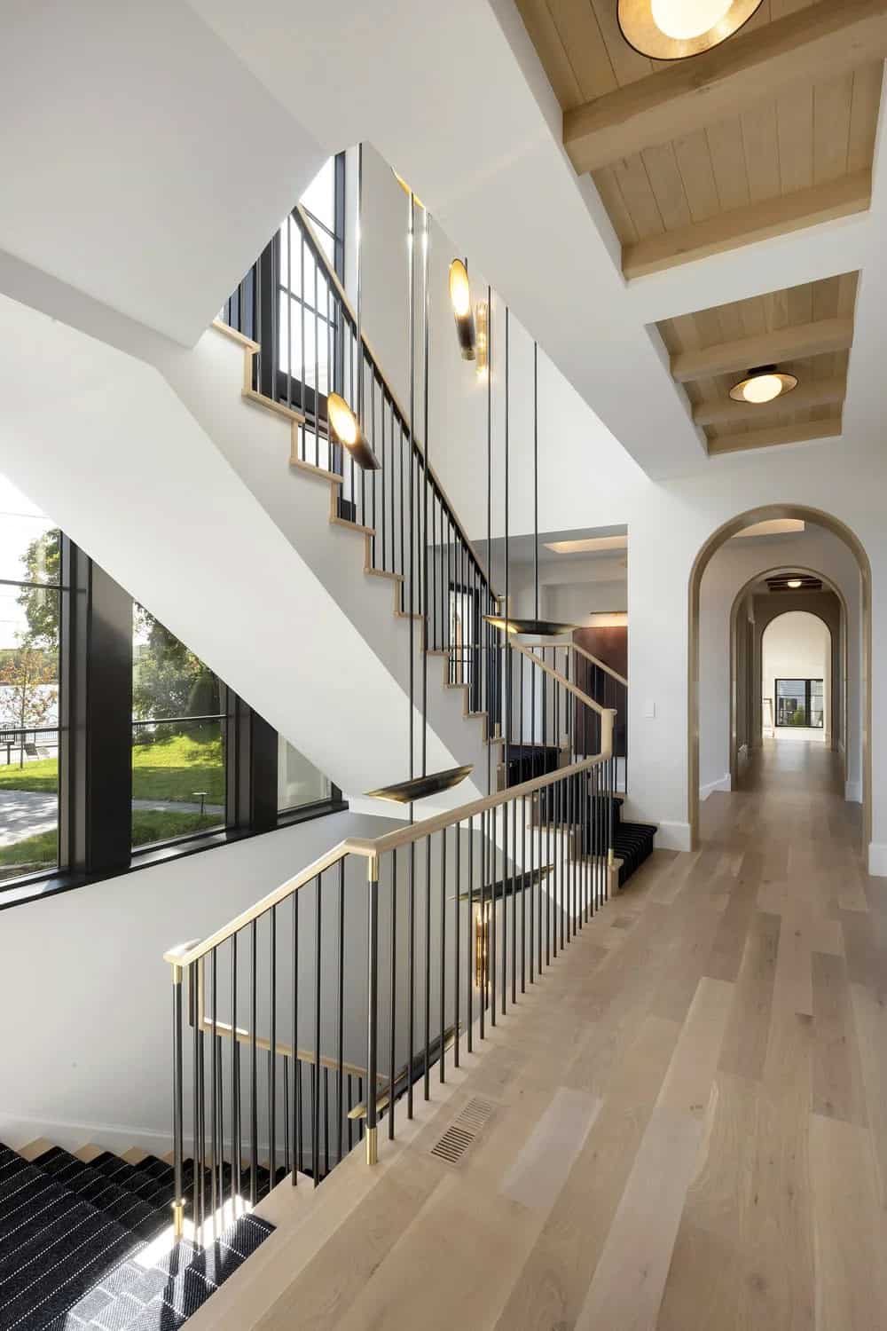 transitional style hallway