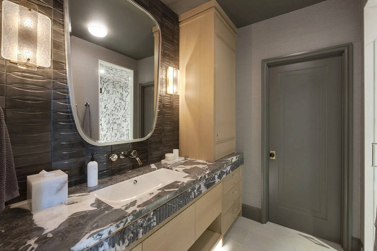 transitional style powder room