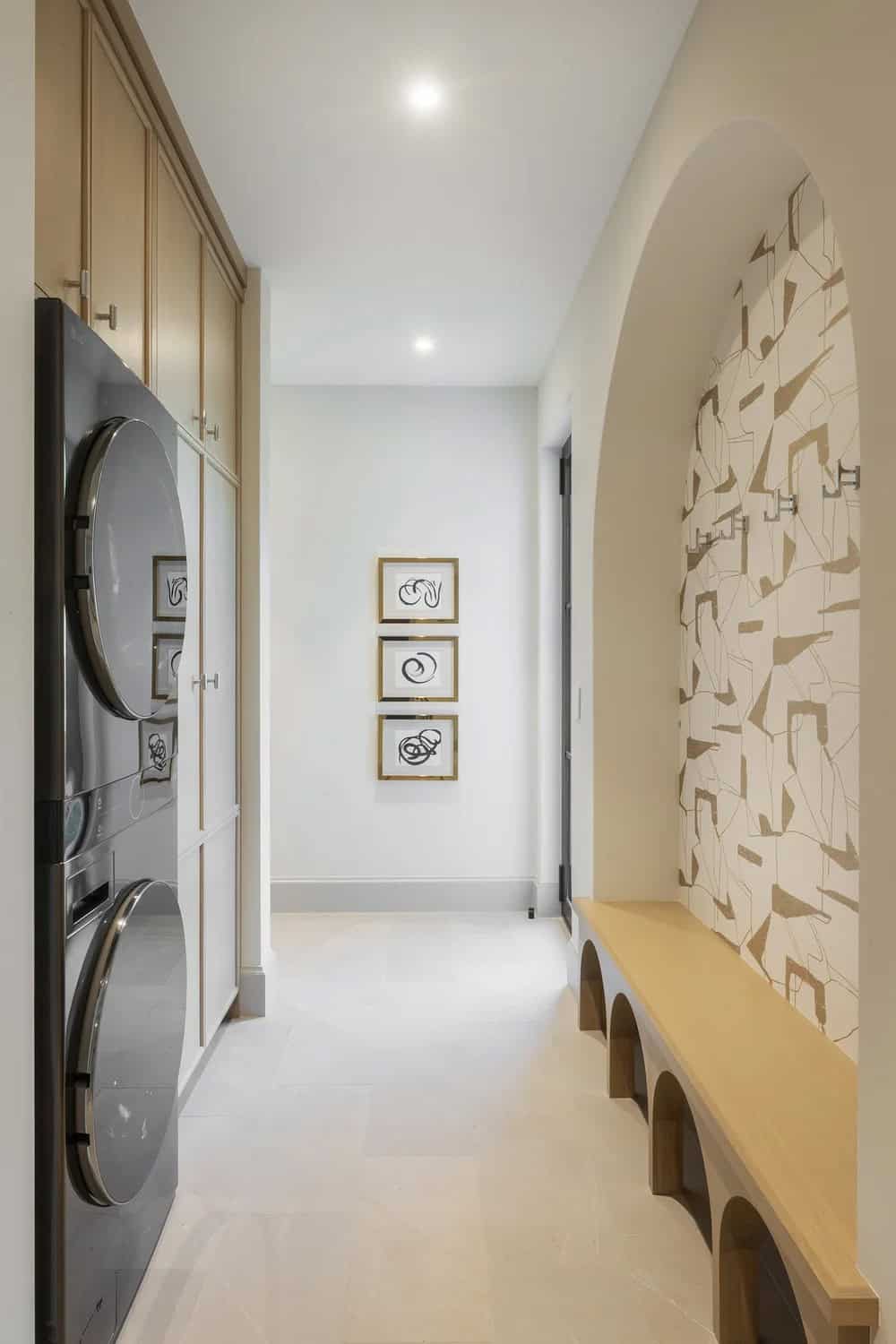 transitional style laundry room