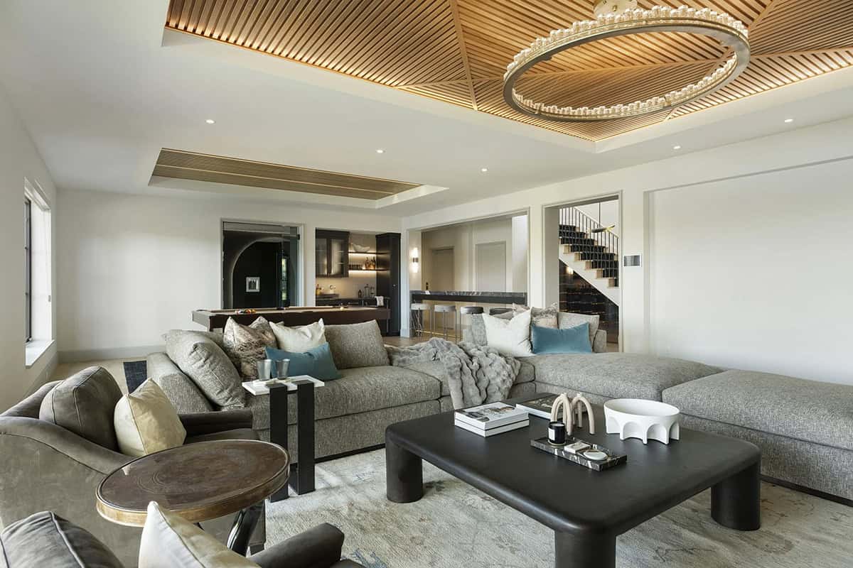 transitional style family room