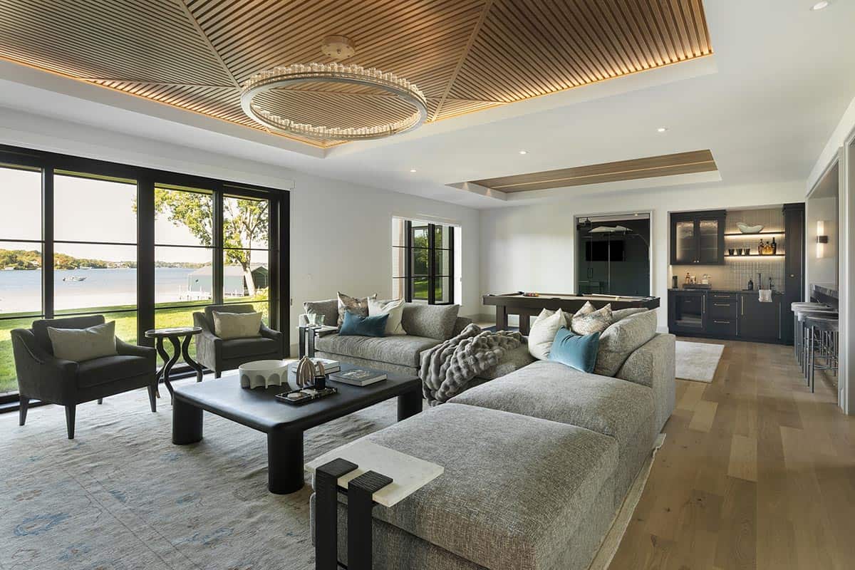 transitional style family room