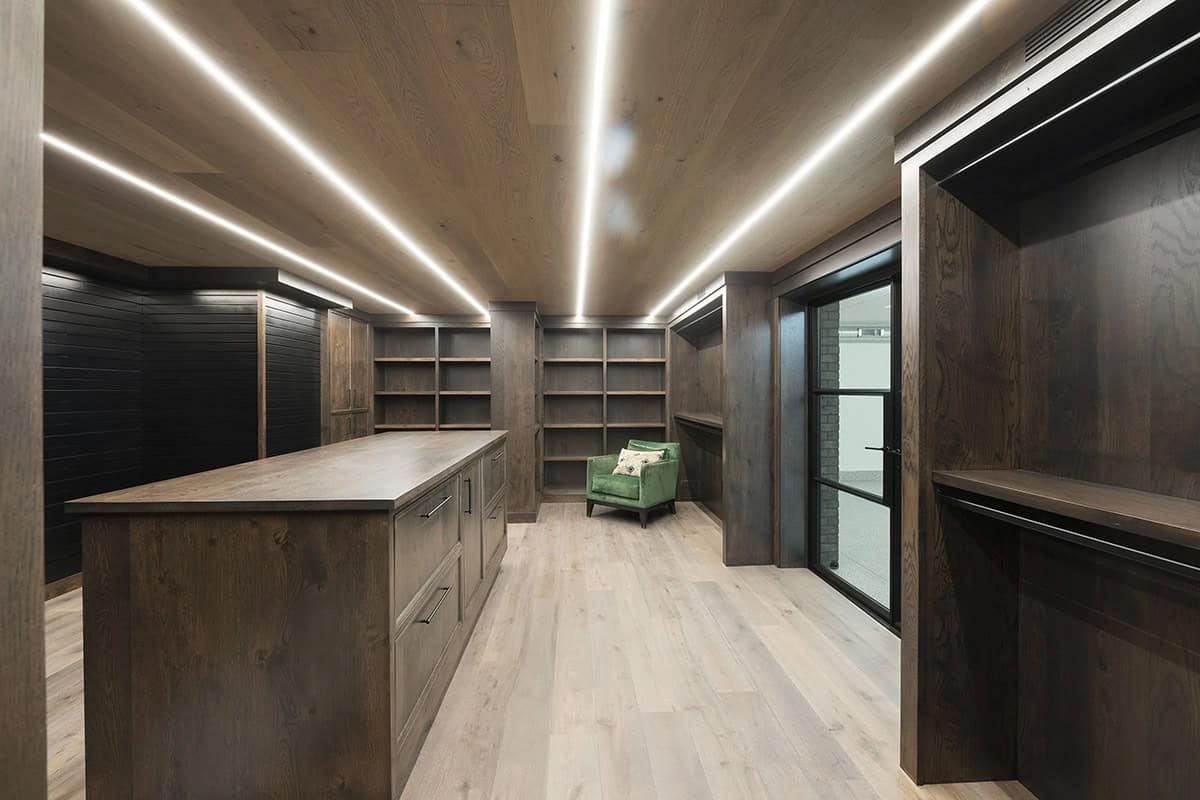 transitional style storage closet