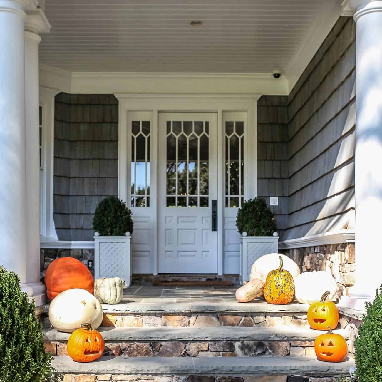 coastal style home exterior entry with steps