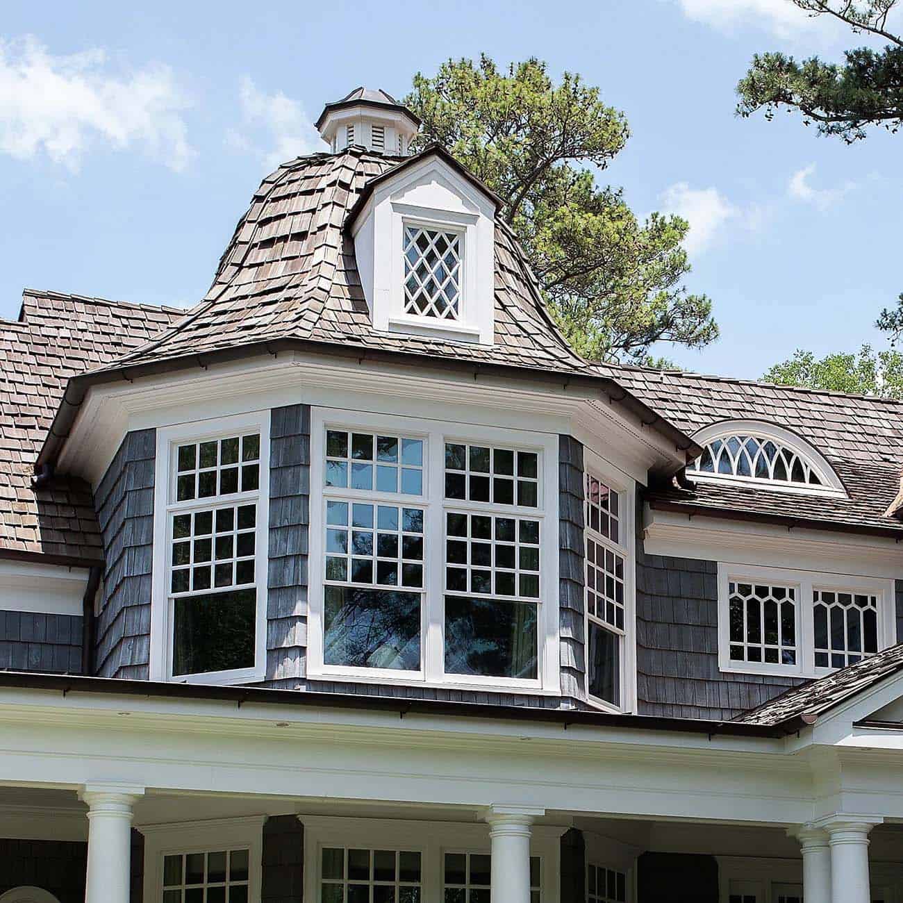 coastal style home exterior with windows
