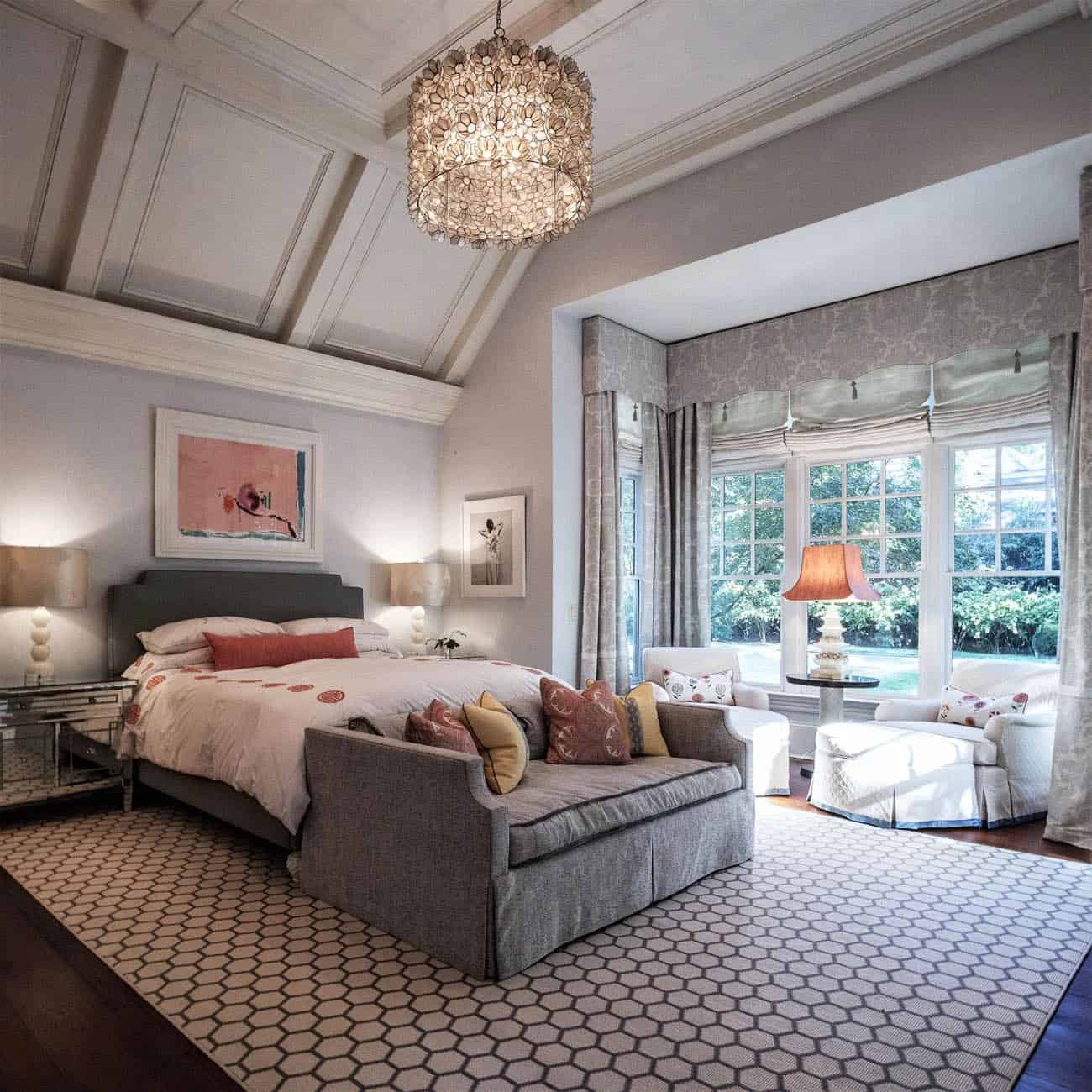 traditonal style bedroom with a window sitting area