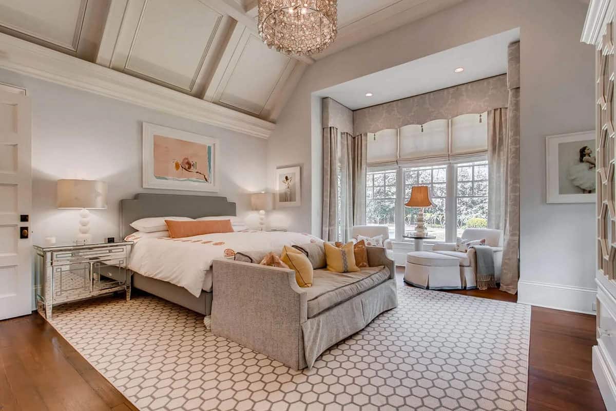 traditonal style bedroom with a window sitting area