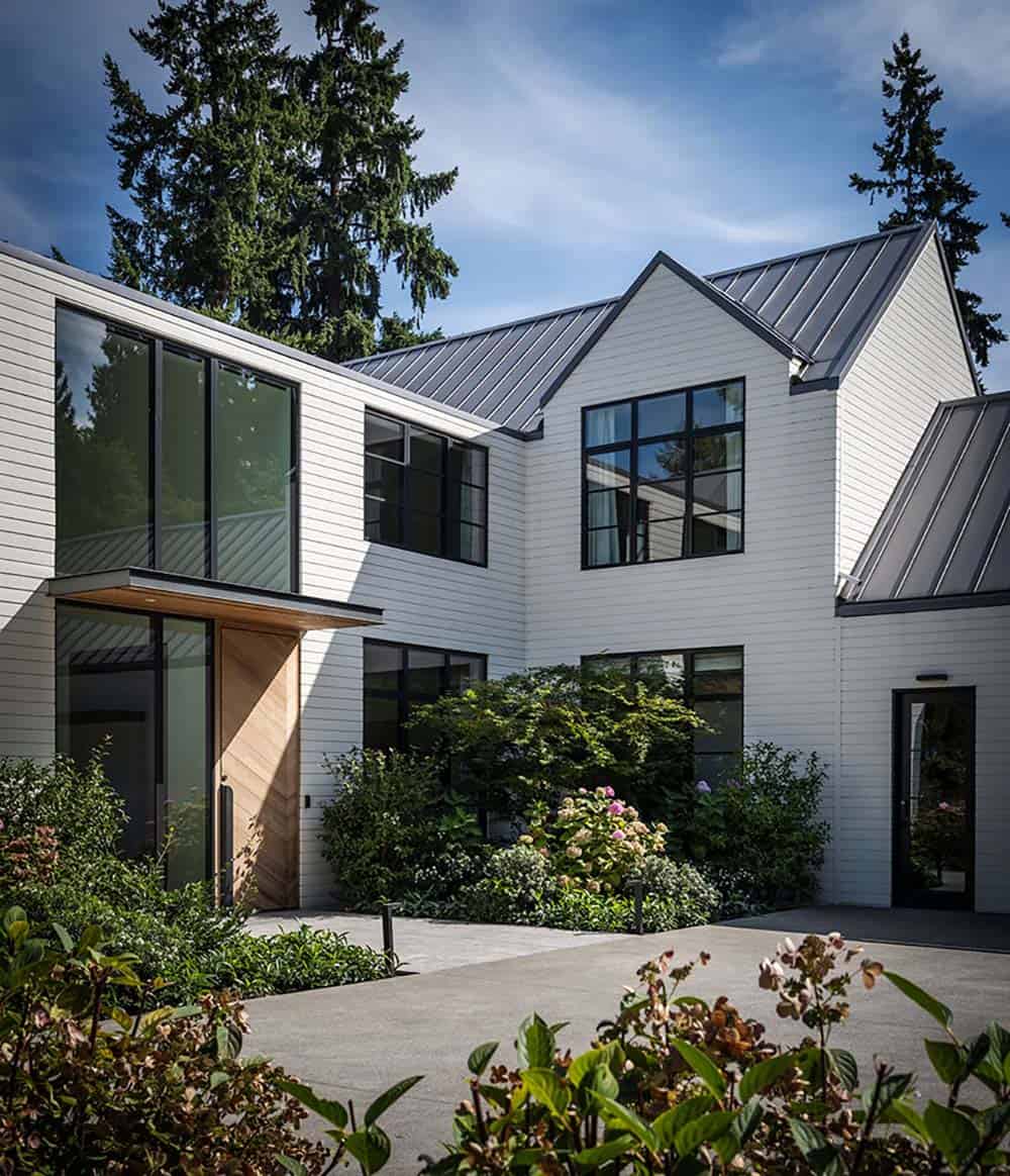 contemporary lake house exterior