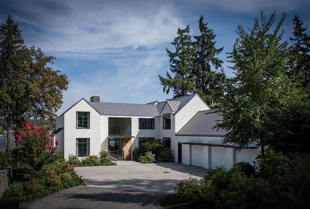 contemporary lake house exterior