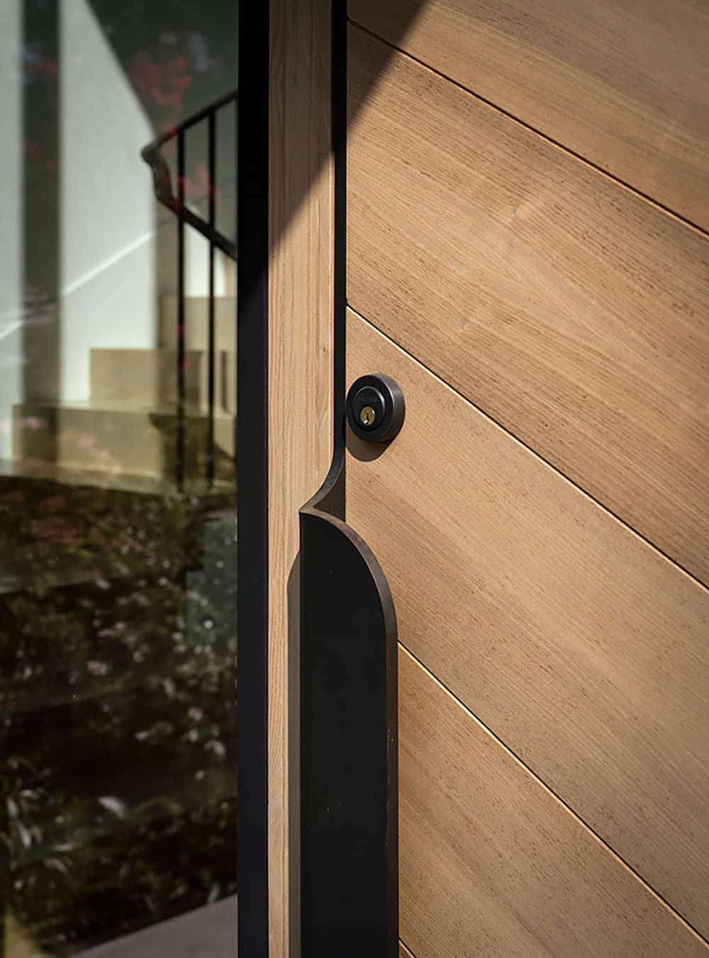 contemporary lake house entry