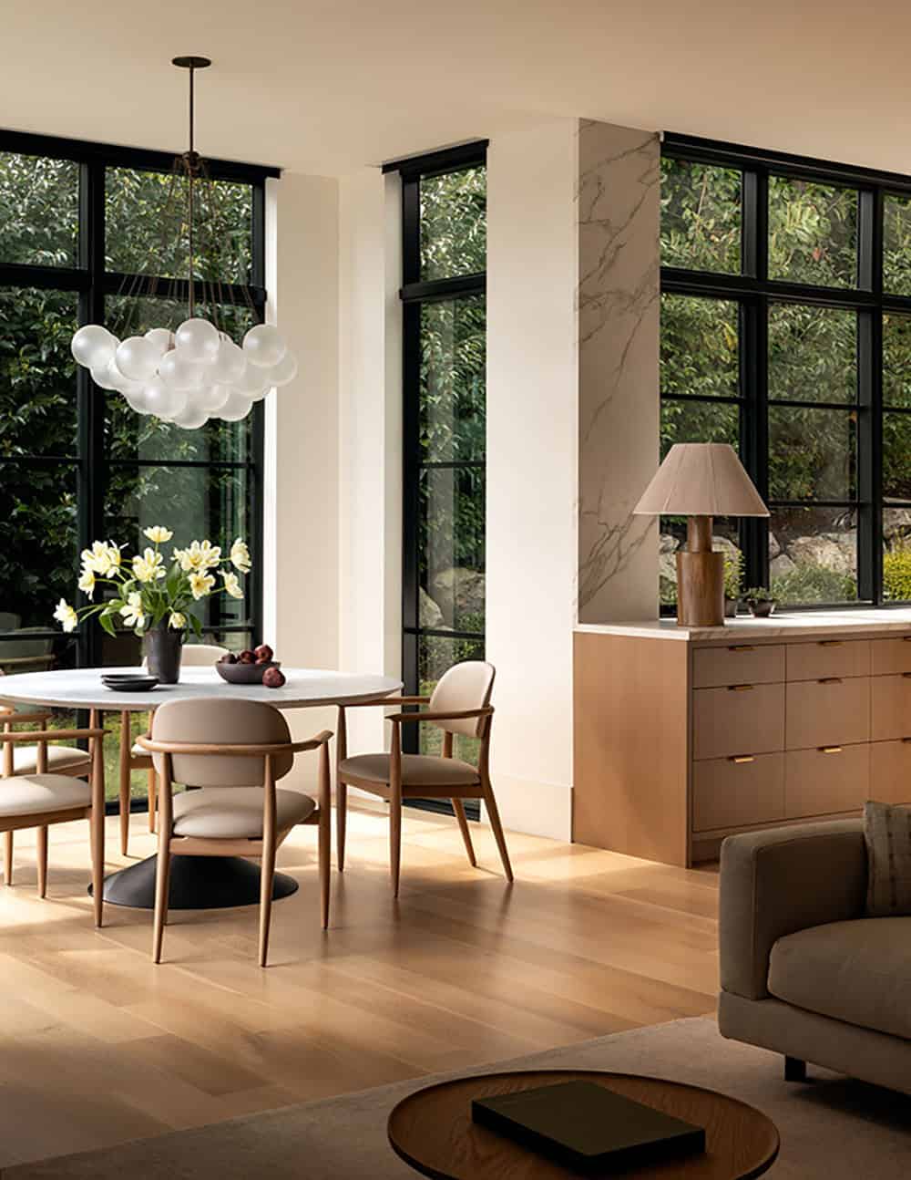 contemporary casual dining room off the kitchen