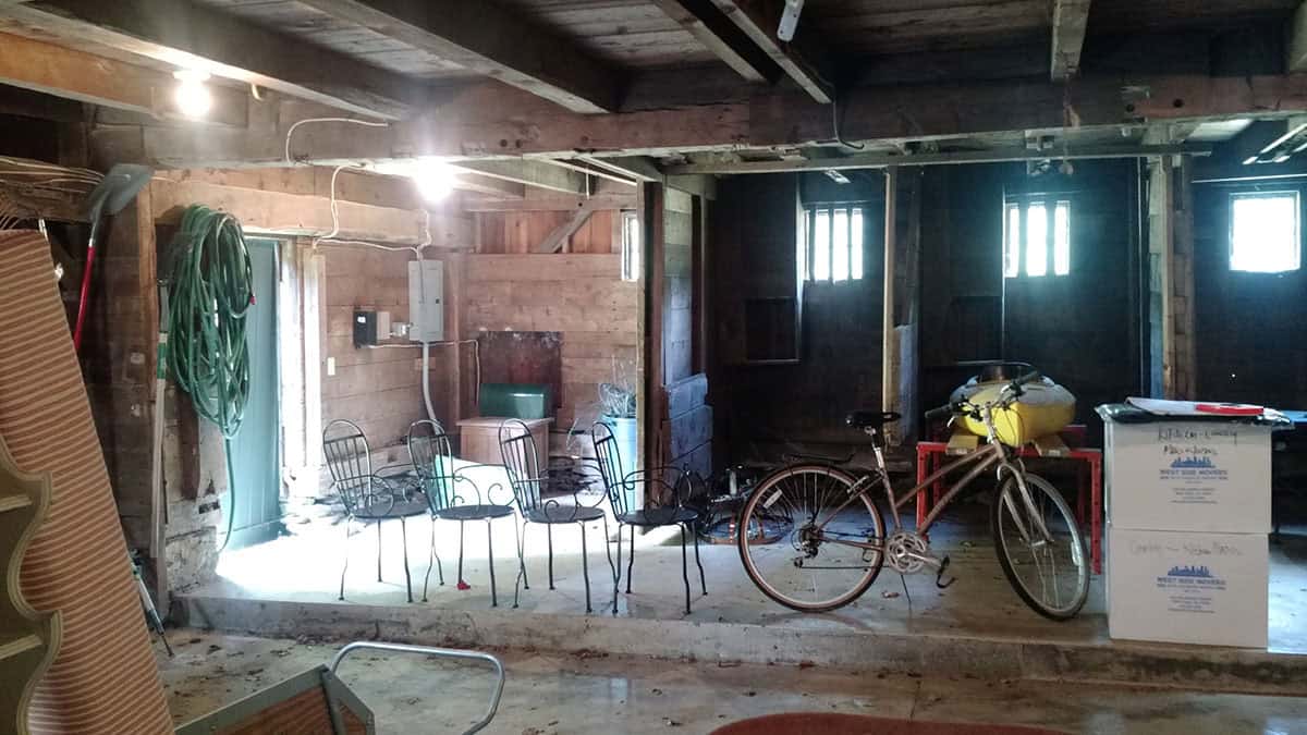 barn interior before the renovation
