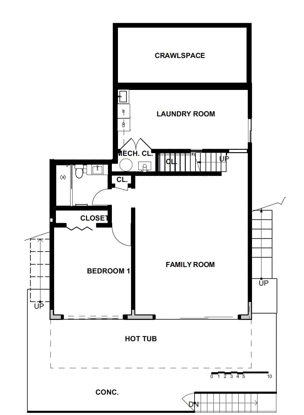 midcentury modern home floor plan in Richmond California