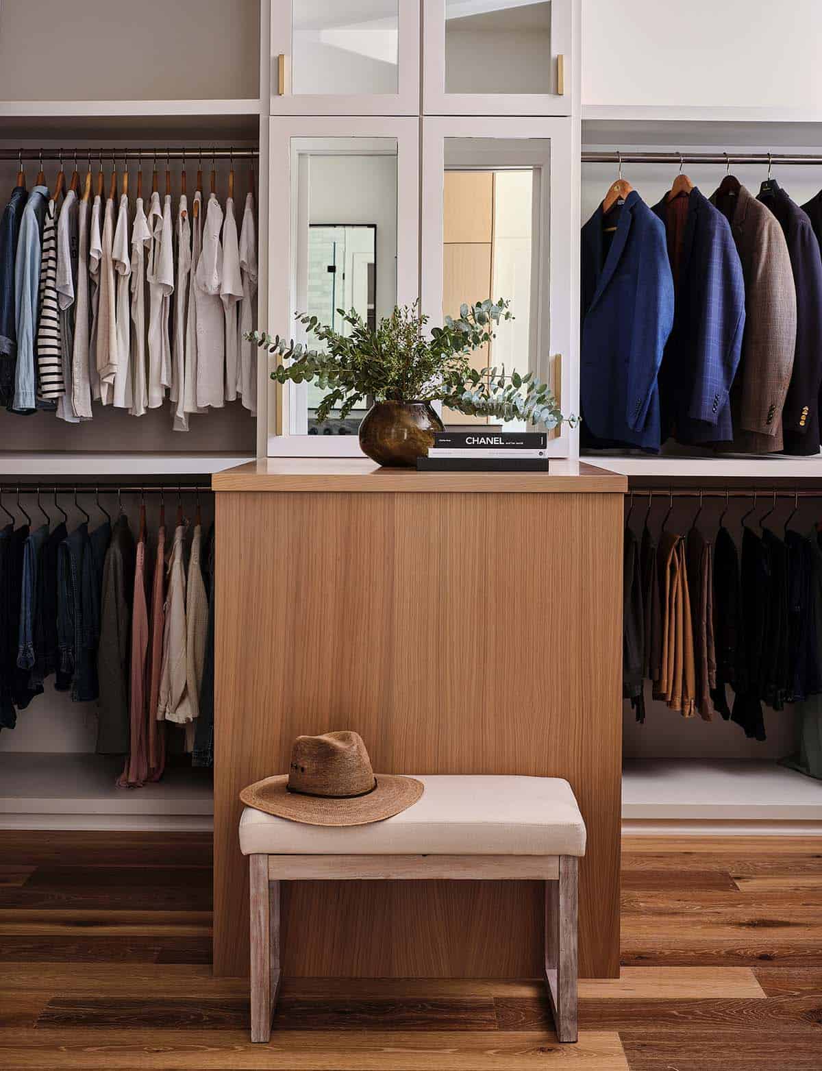 spacious and well-organized walk-in closet