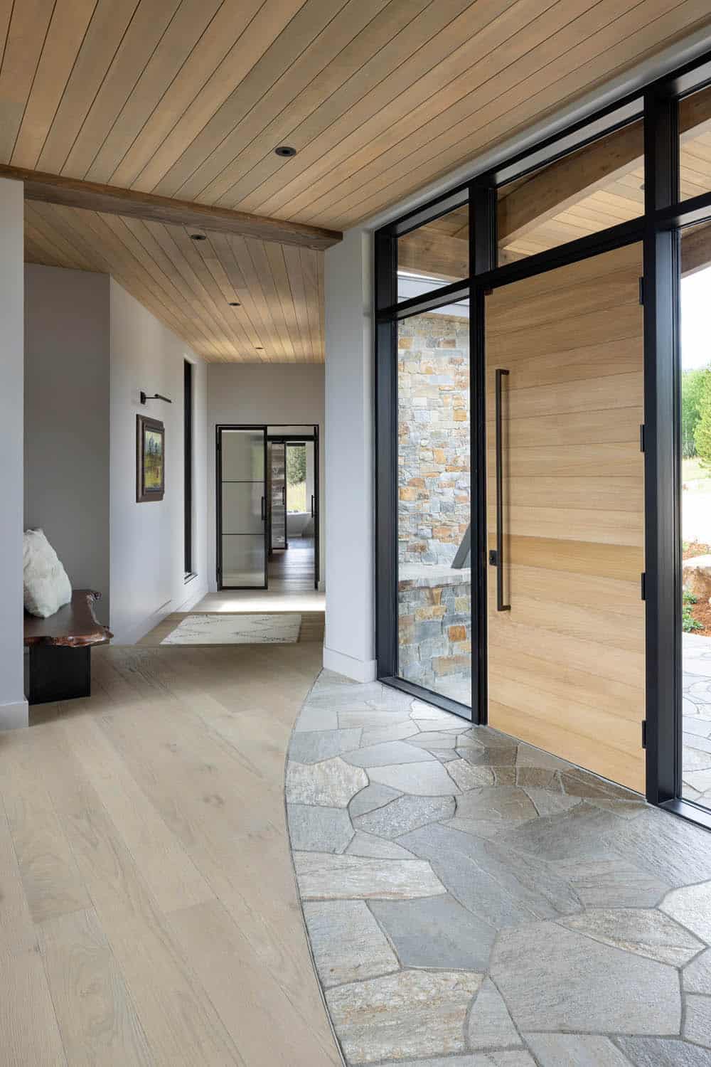 contemporary mountain home entry