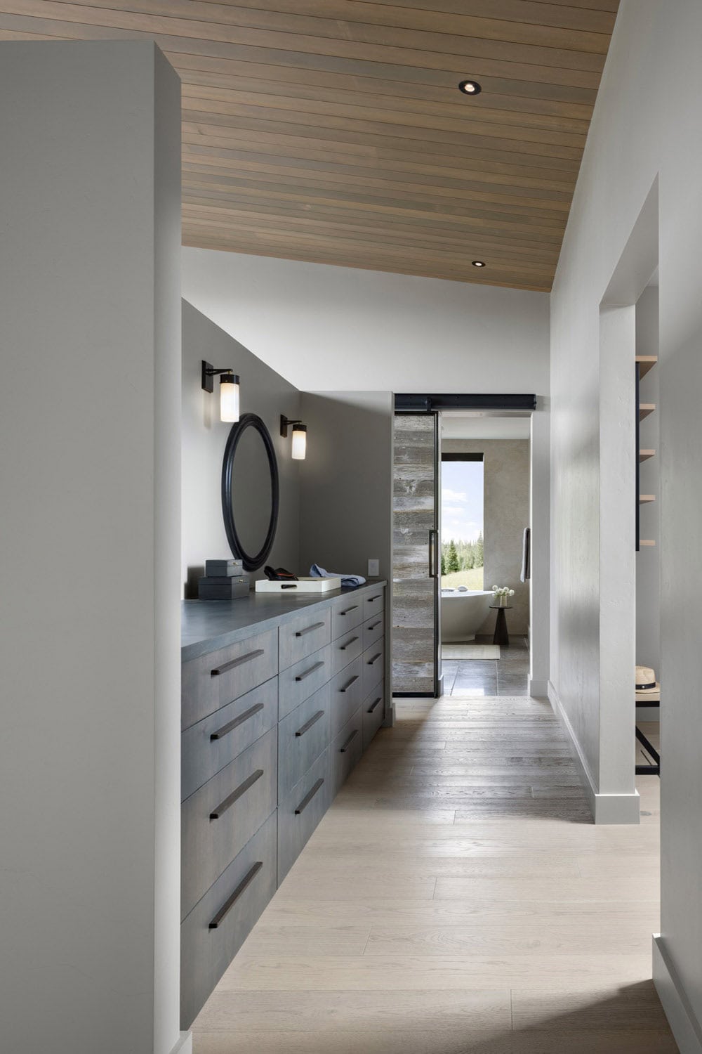 contemporary walk-in closet