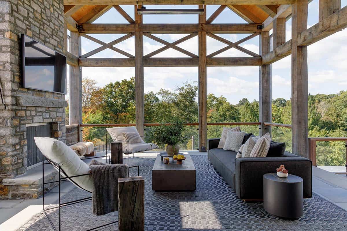 rustic modern covered porch