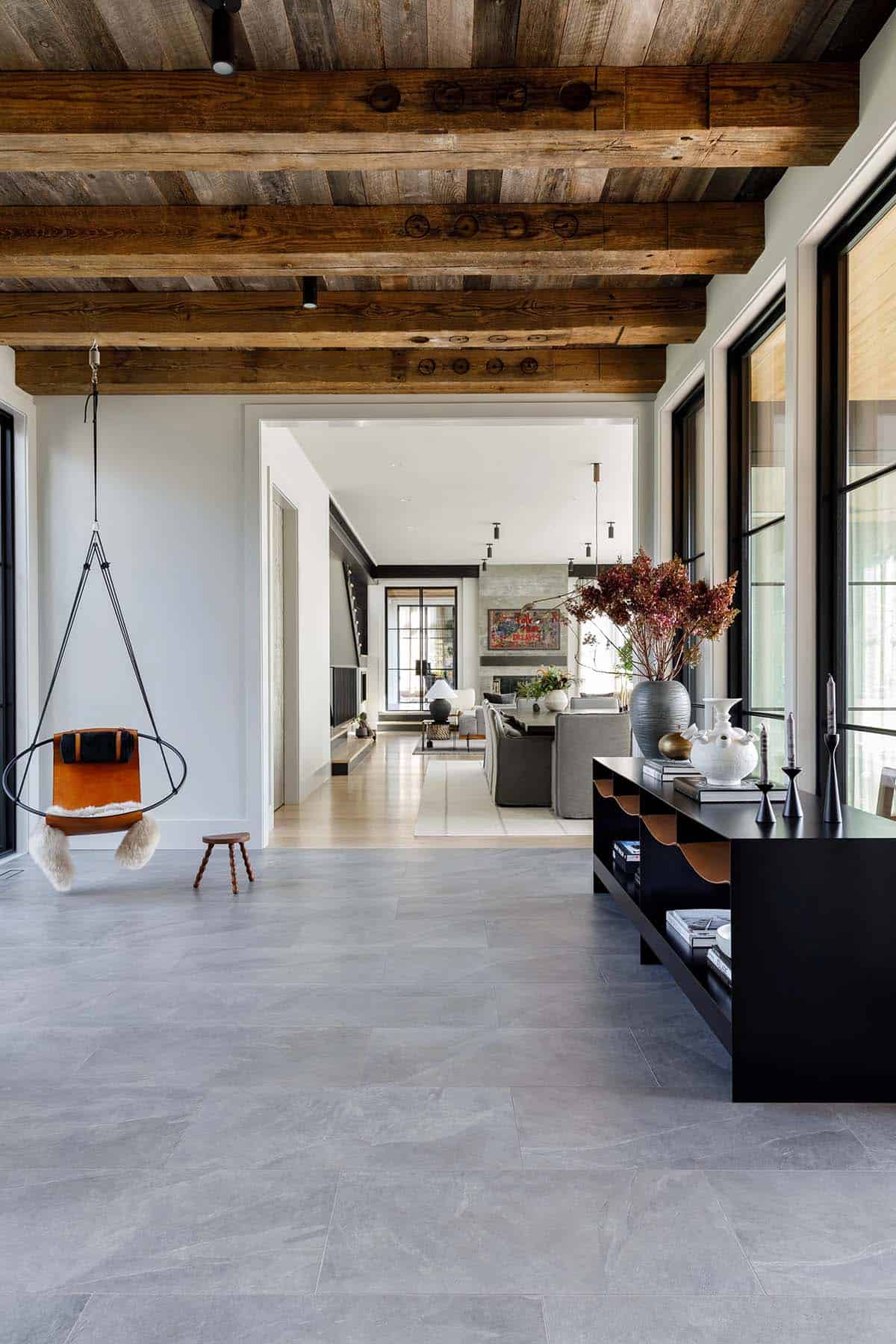 rustic modern hallway