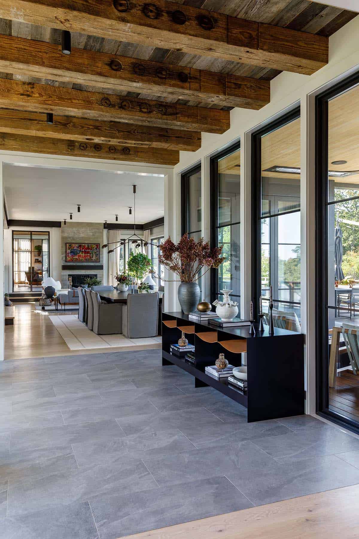 rustic modern hallway