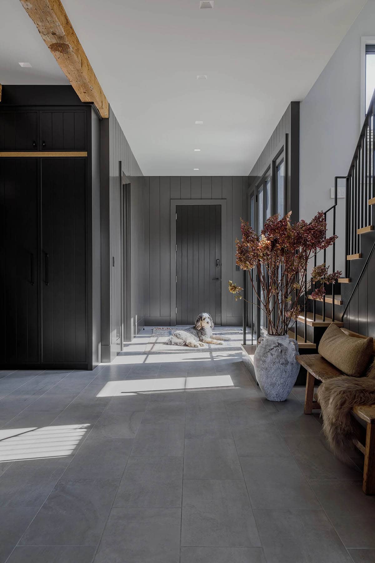 rustic modern hallway