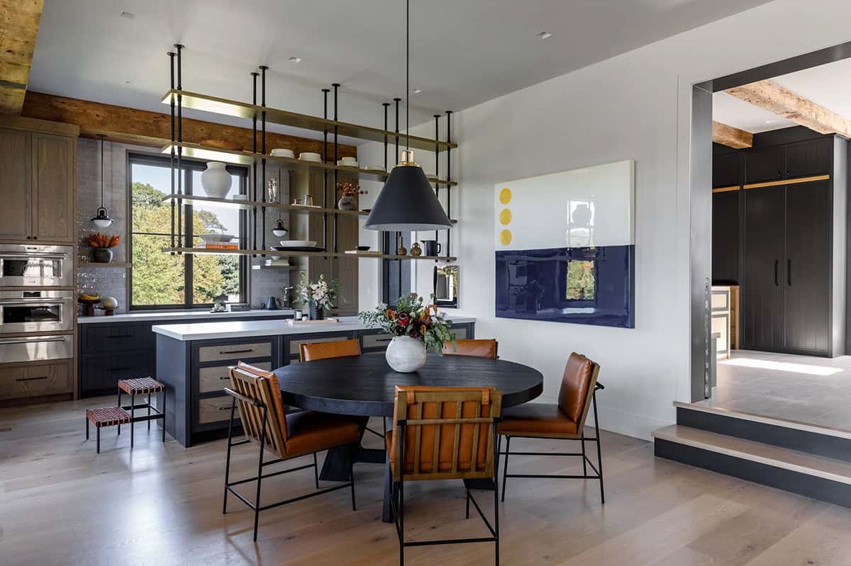 rustic modern kitchen with a breakfast nook
