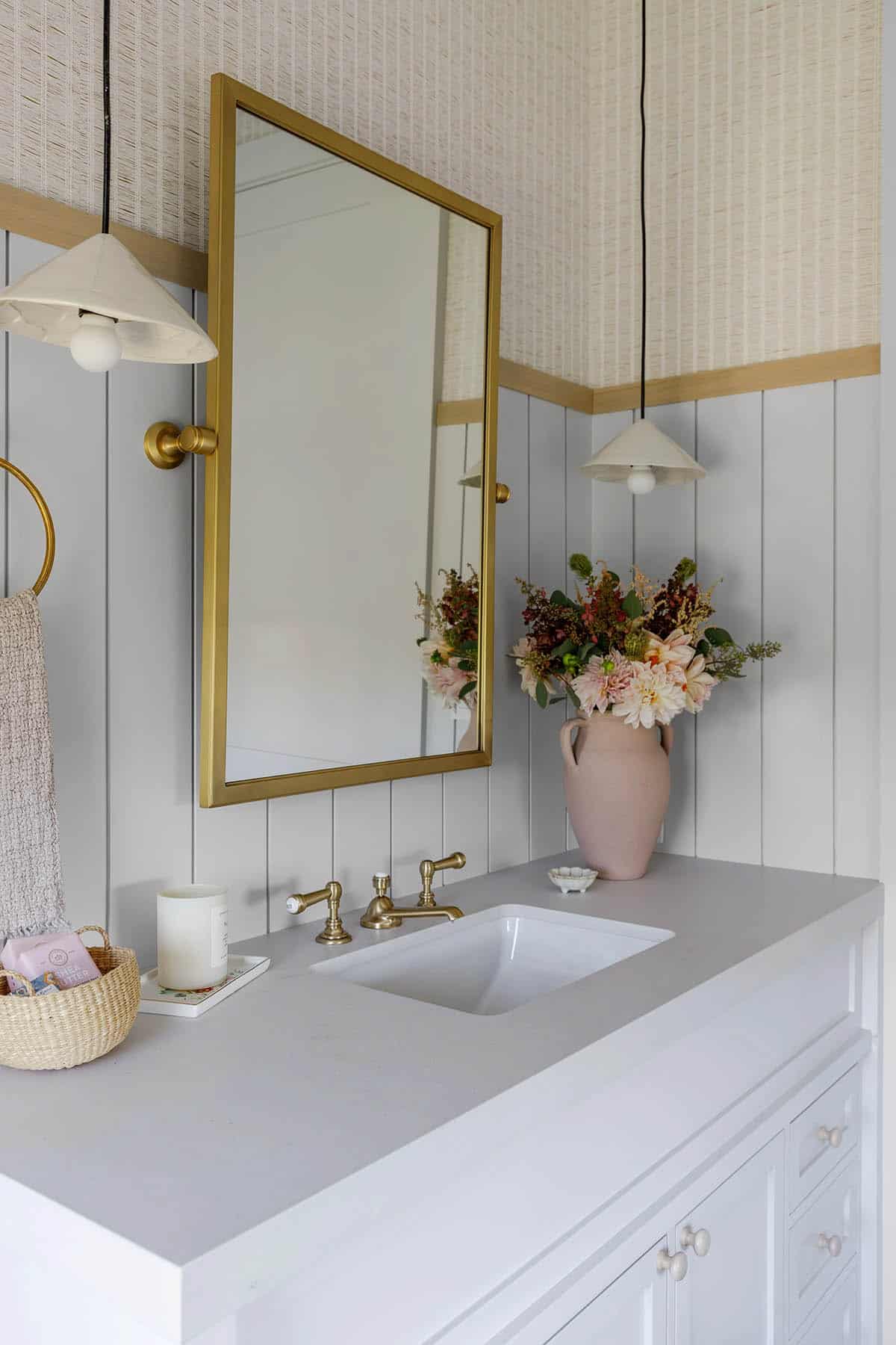 rustic modern girls bathroom