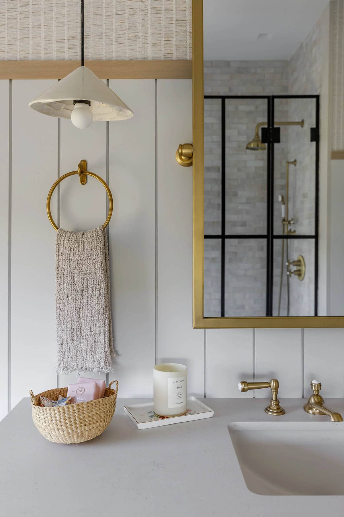 rustic modern girls bathroom