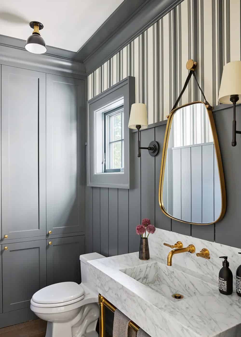 transitional style powder room