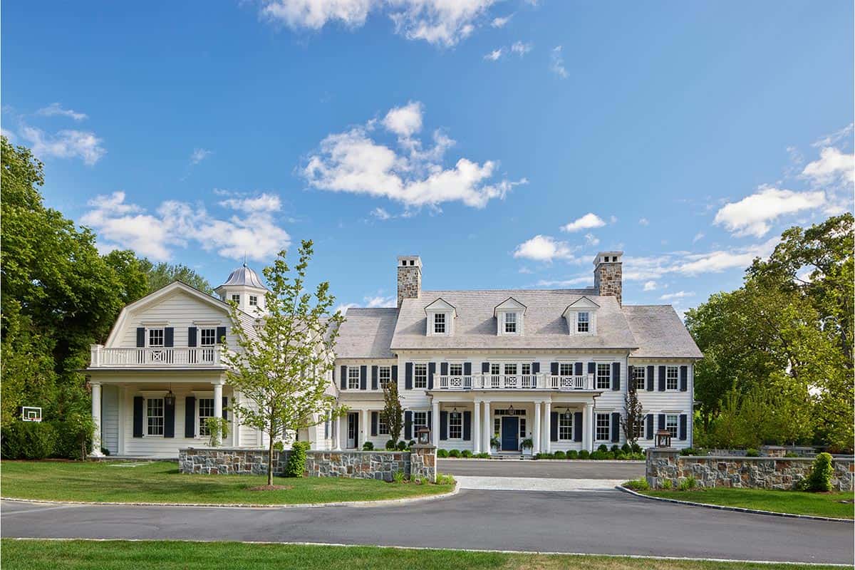shingle-style colonial home exterior