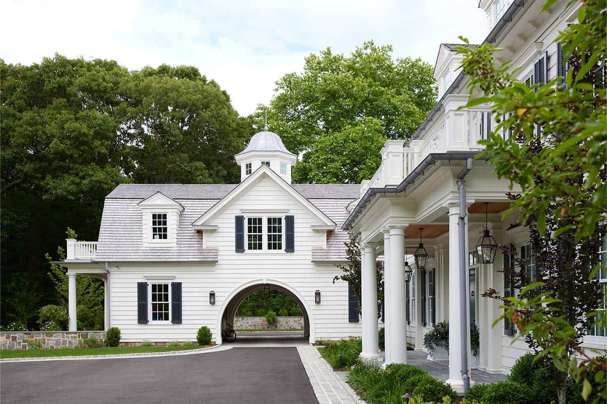 shingle-style colonial home exterior