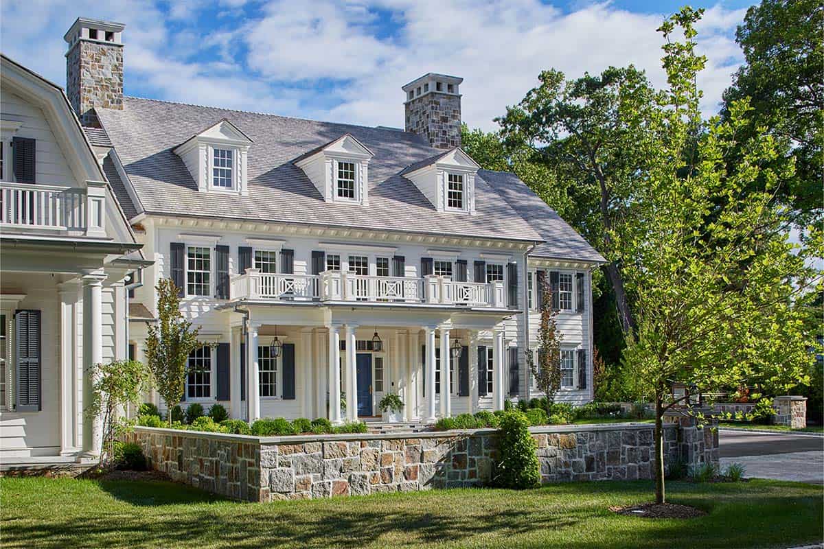 shingle-style colonial home exterior