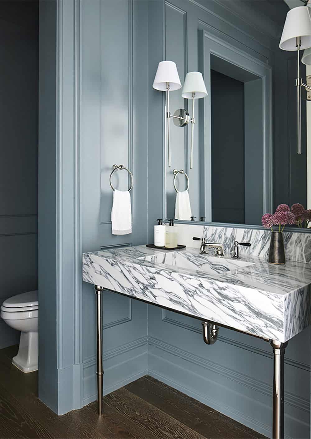 transitional style powder room