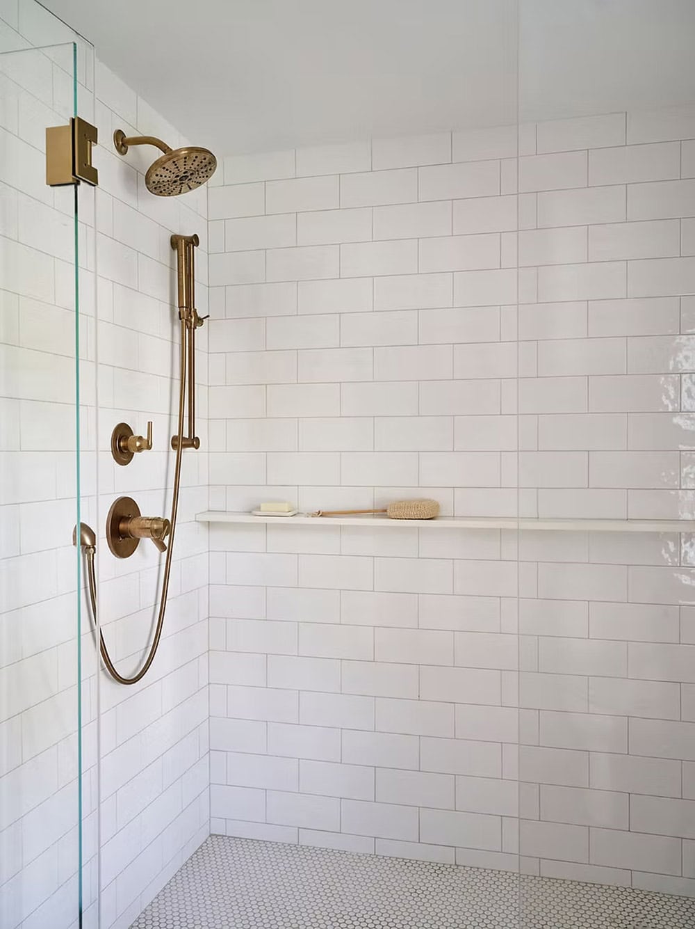 Traditional Bathroom with a shower