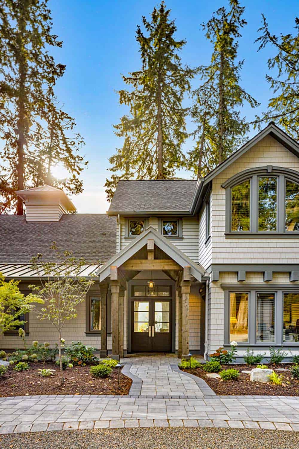 Transitional Lake House Exterior