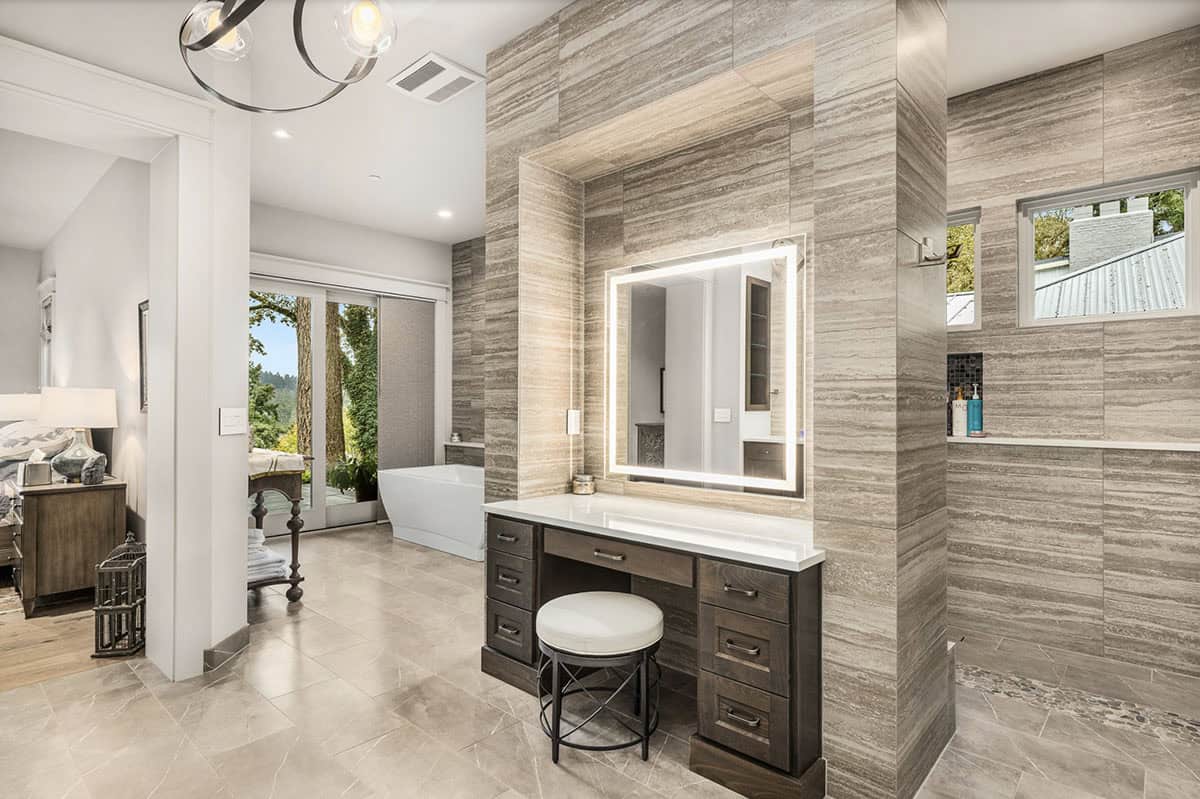 Transitional Bathroom makeup vanity