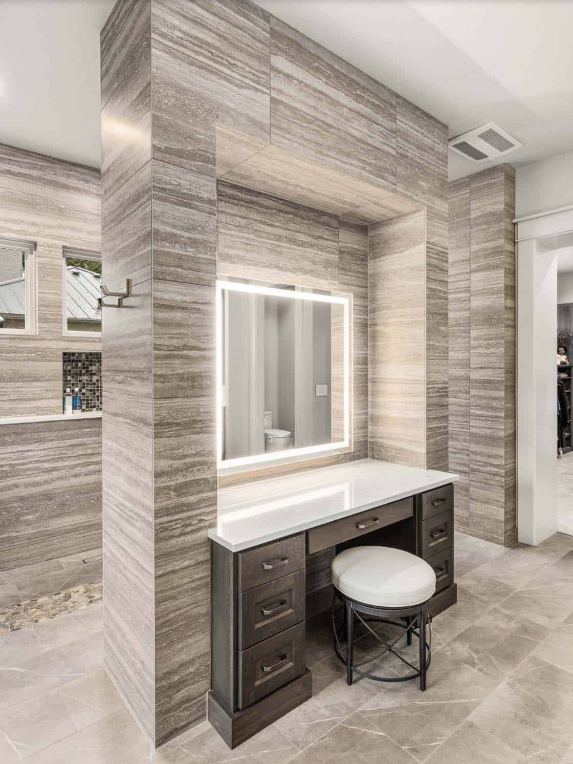 Transitional Bathroom makeup vanity