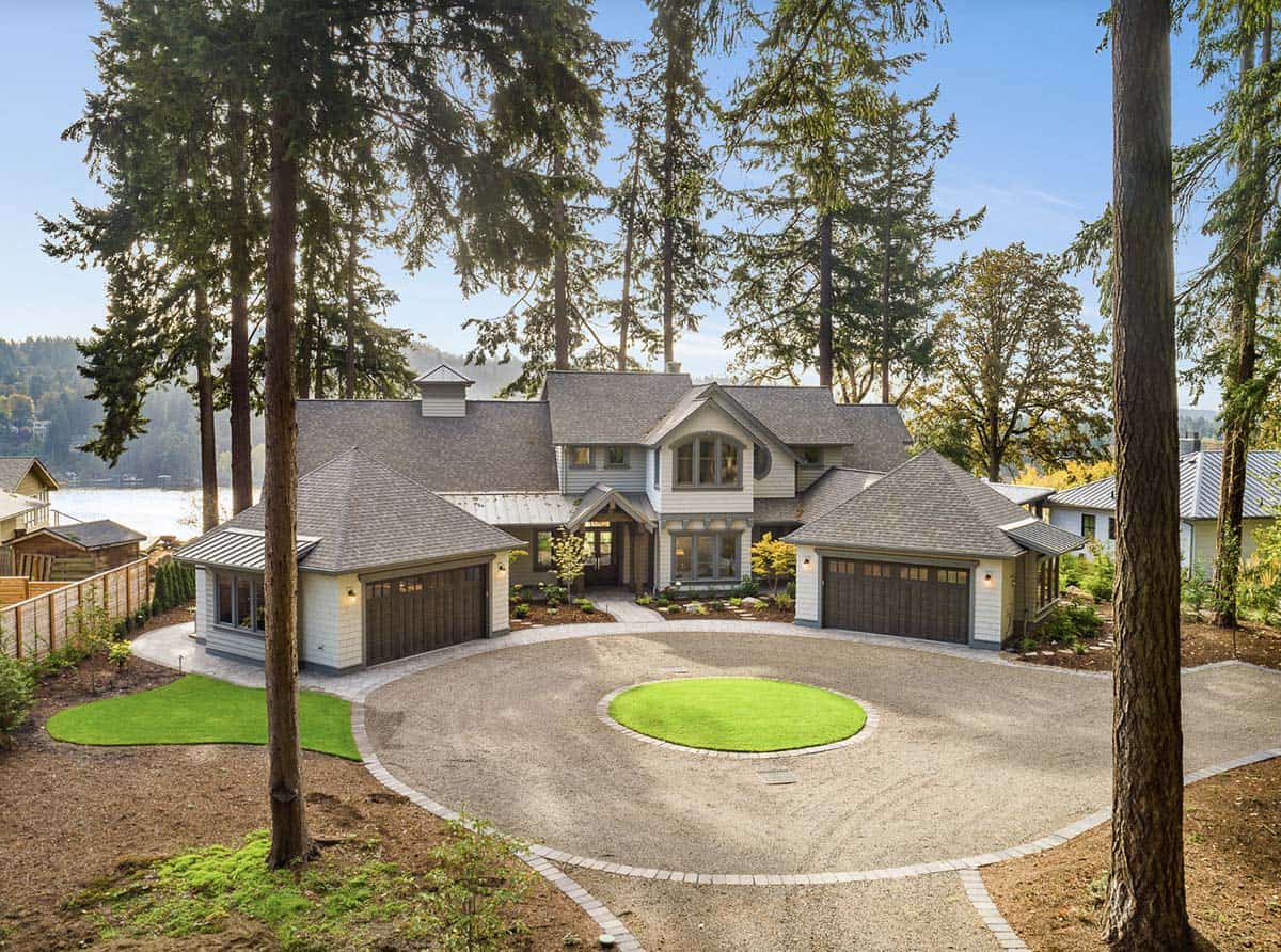 Transitional Lake House Exterior