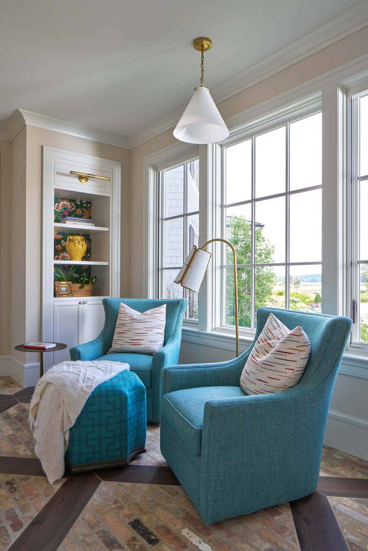 contemporary sitting room with large windows
