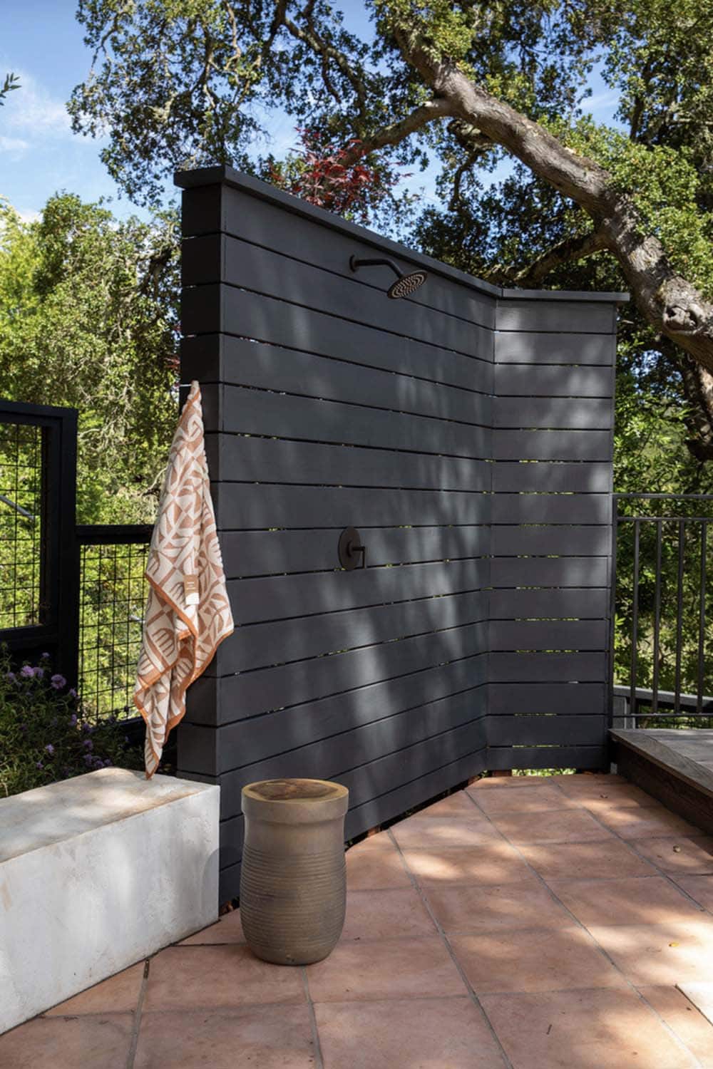 privacy screen with outdoor shower