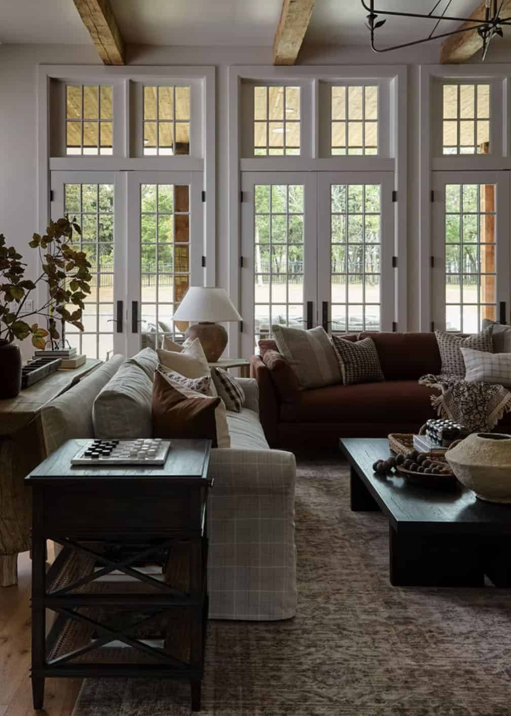 Living Room Seating Area Facing French Door Wall