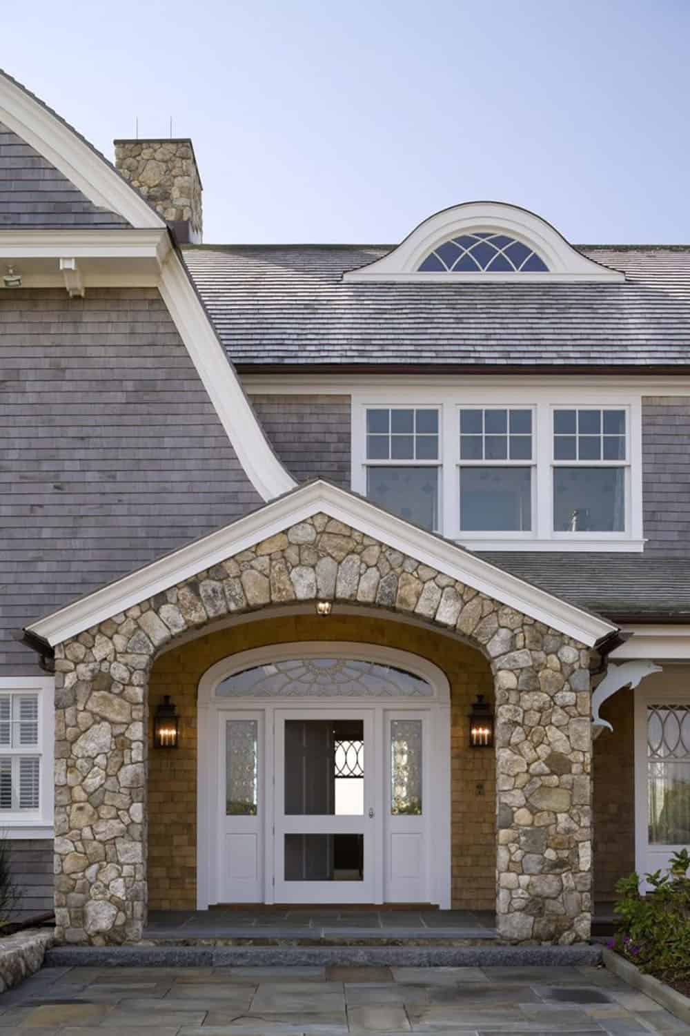 shingle style house exterior entry