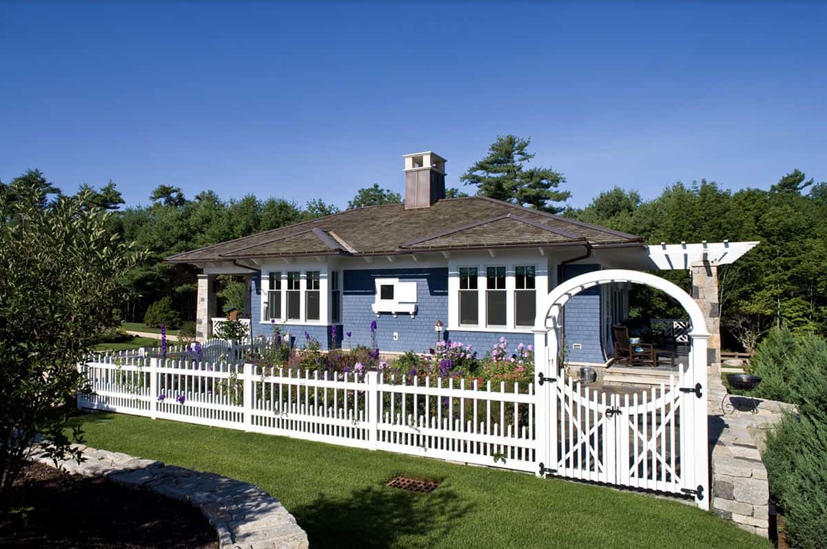 transitional style guest house exterior