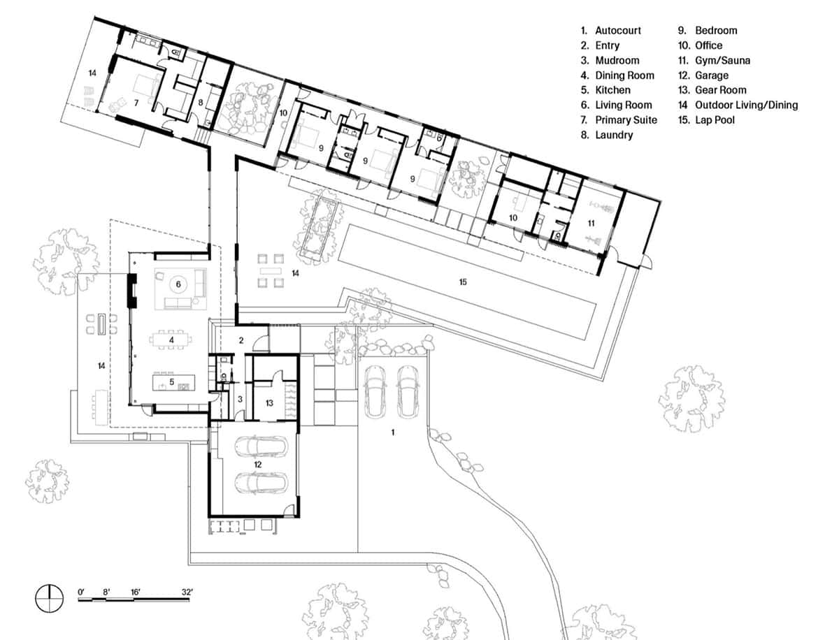 high desert modern home floor plan