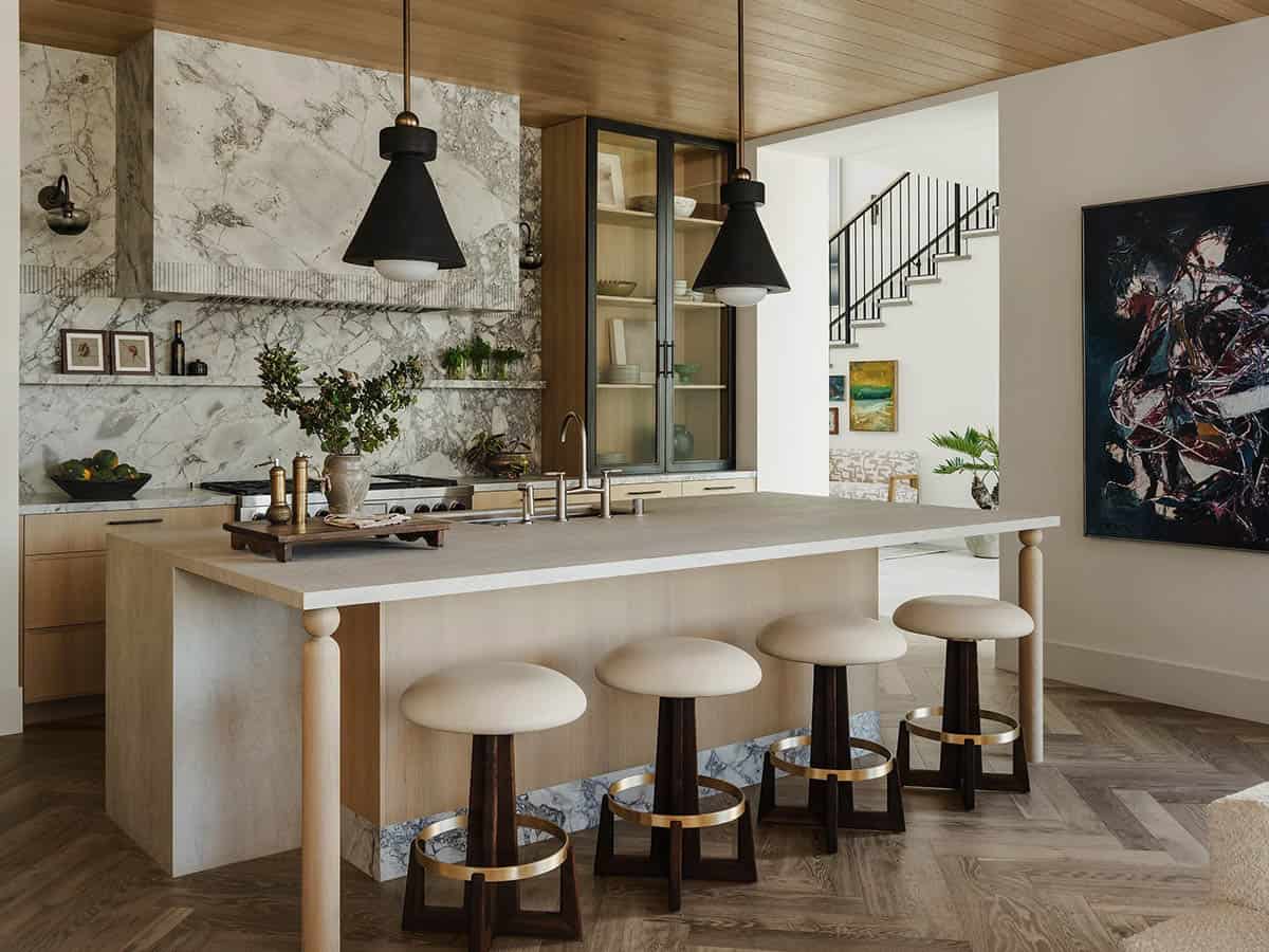 Contemporary kitchen with large island