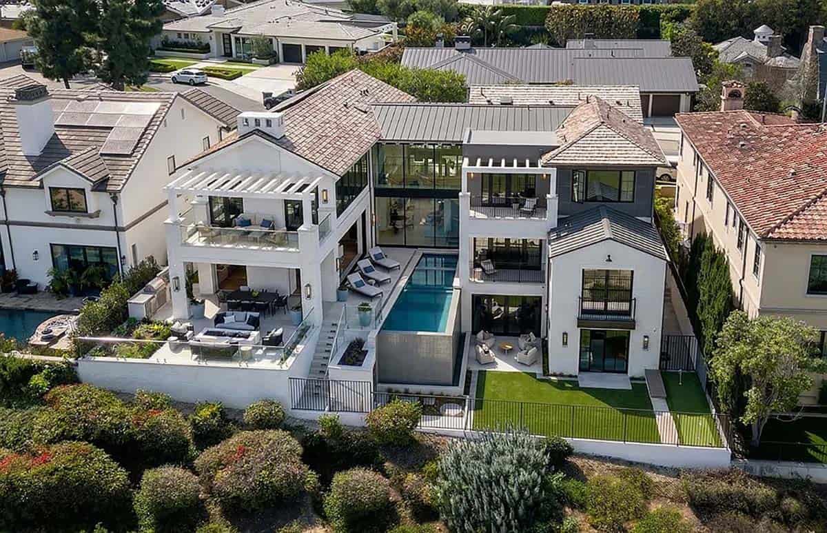 contemporary home exterior aerial view