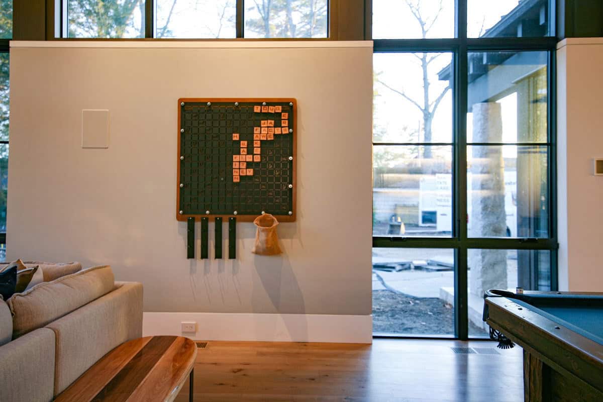 Game room with pool table
