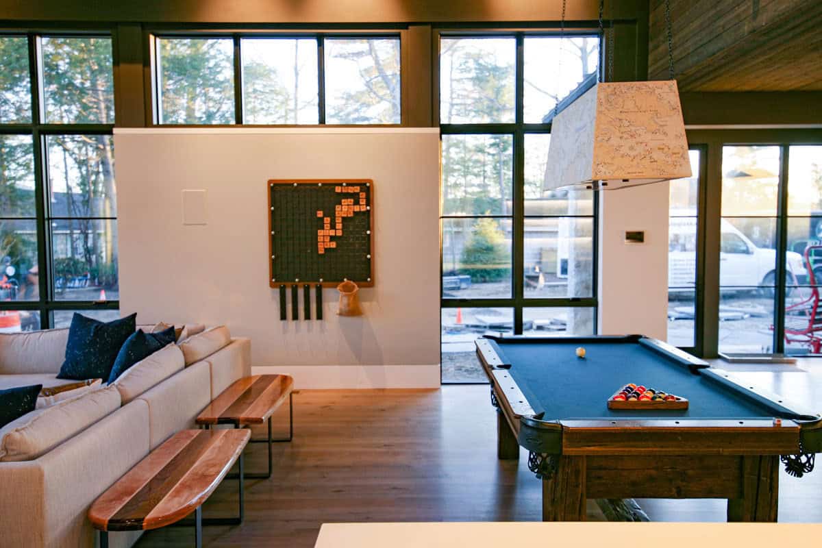Game room with pool table