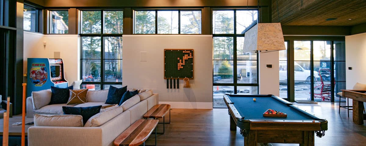 Game room with pool table