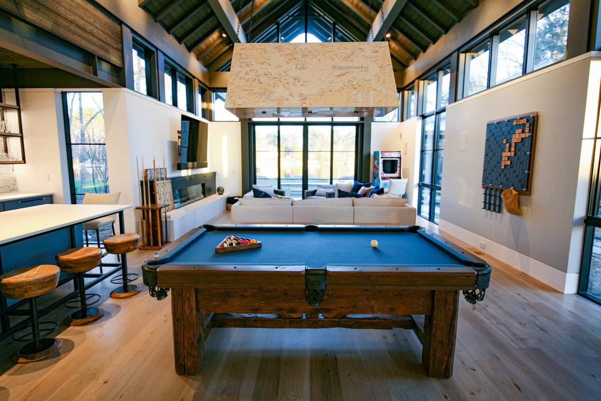 Game room with pool table